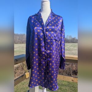 Vintage 90's Victoria's Secret Gold Label Nightshirt Purple & Gold Size Small